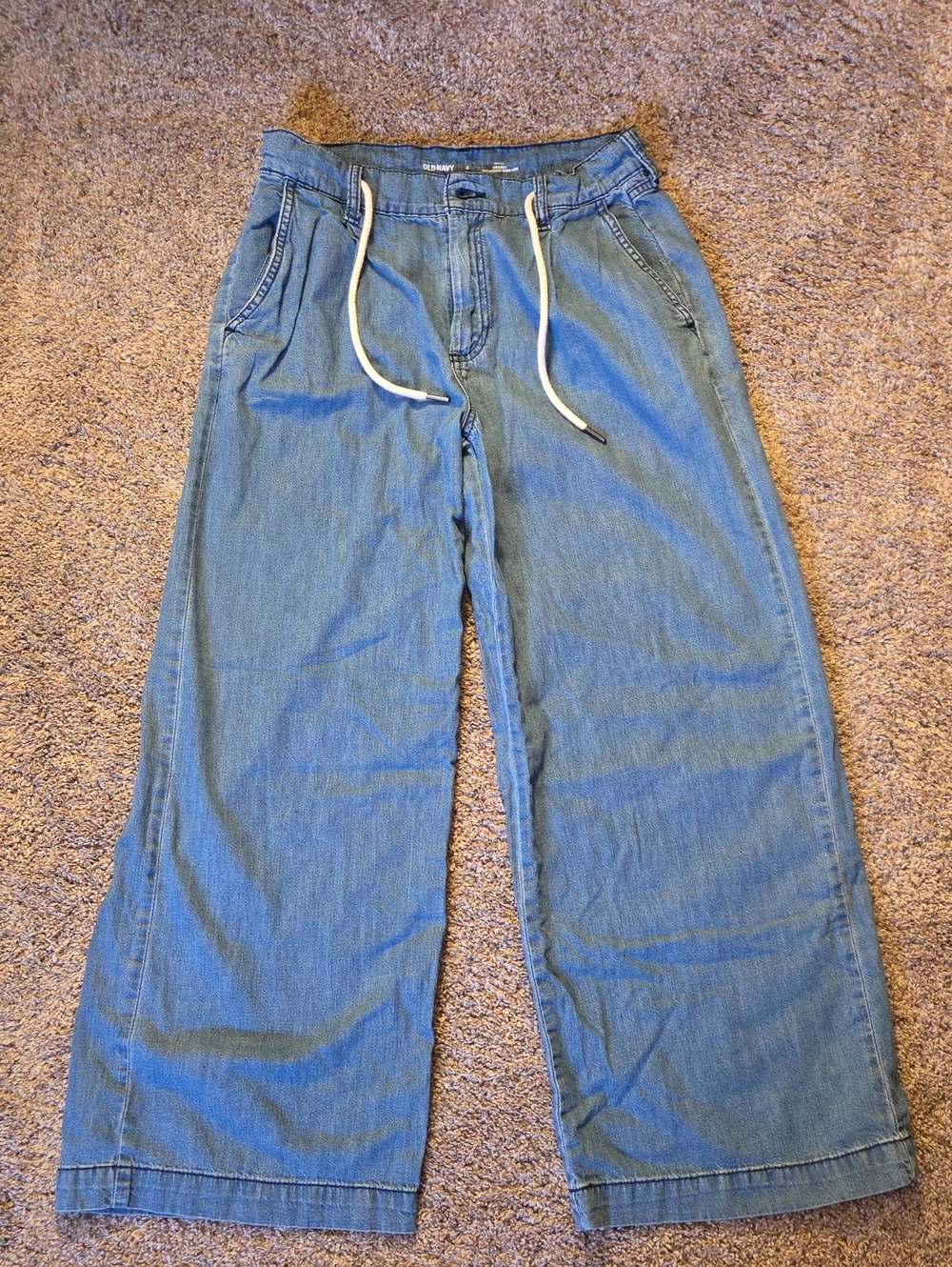 Old Navy Drapey Wide-Leg Denim Drawstring Jeans Women's Size 4